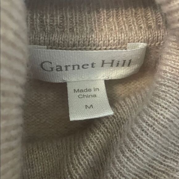 Garnet Hill Women’s Beige Cashmere Turtleneck Sweater - Picture 2 of 5